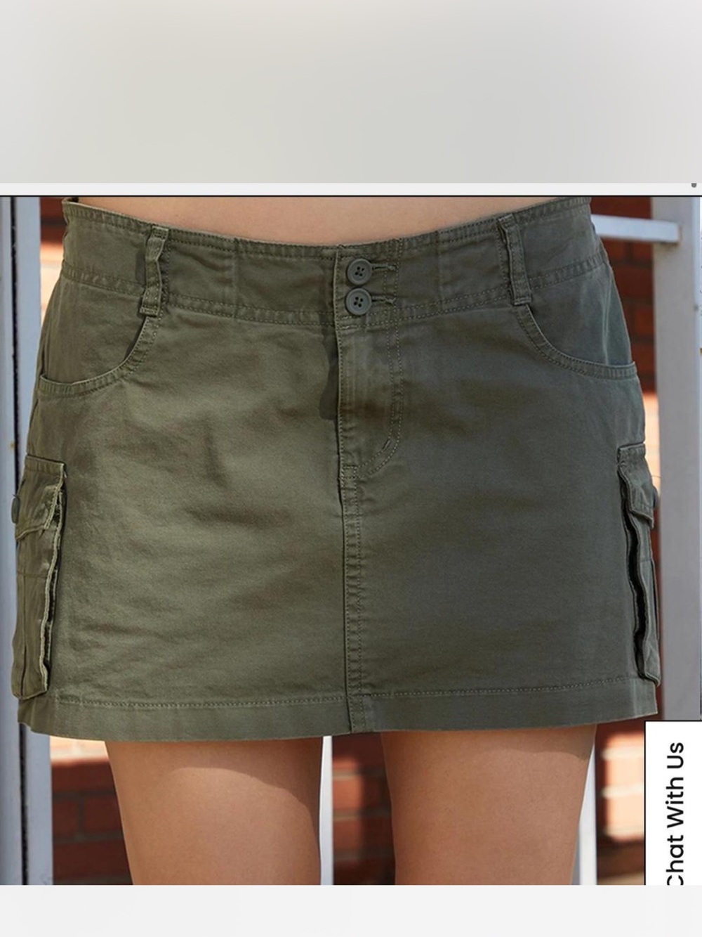 Brandy Melville Olive Green Cargo Mini Skirt